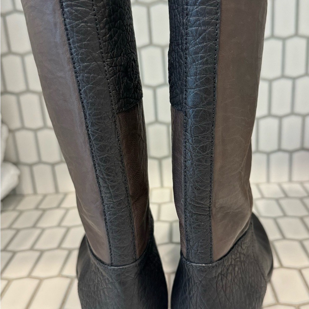 Chanel Two Tone Interlocking C Riding Boots - Picture 3 of 7